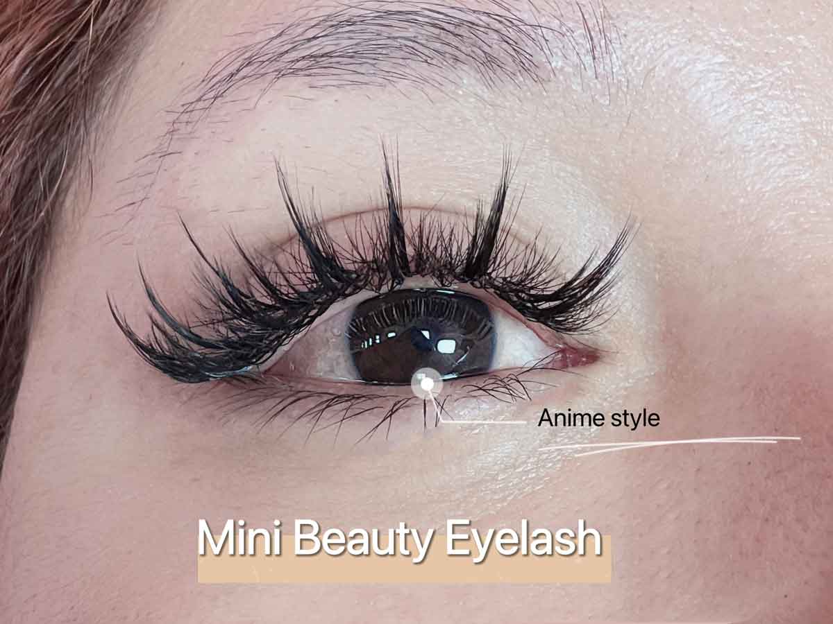 Best Anime eyelash style applied by Mini Beauty Eyelash in Los Angeles county and orange county.