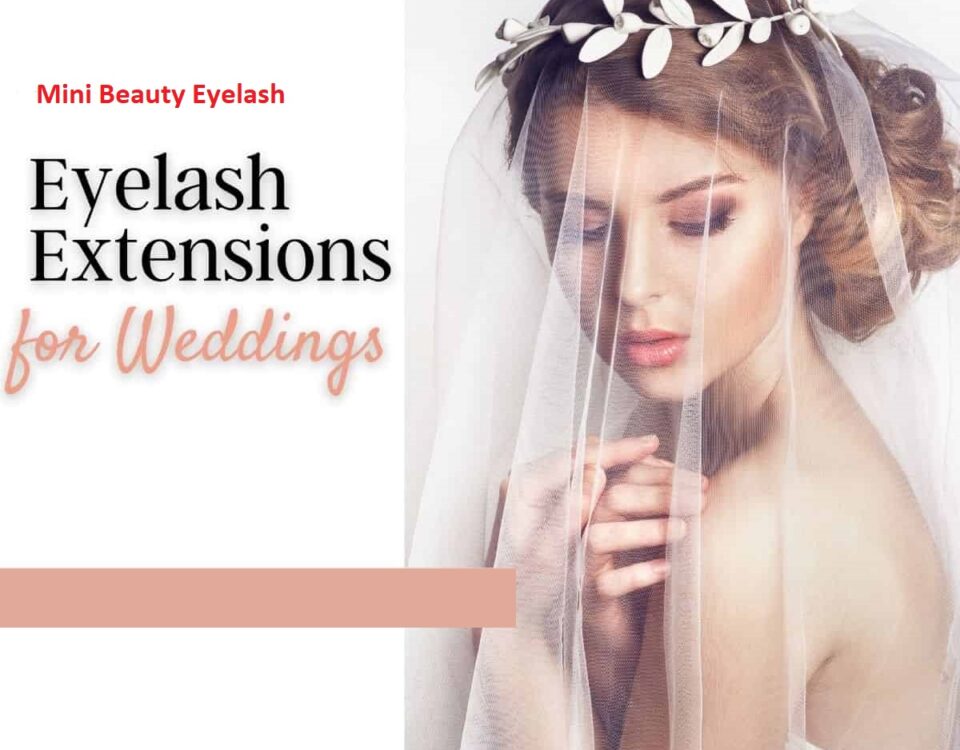 a lady wearing eyelash extensions on her wedding by Mini Beauty Eyelash